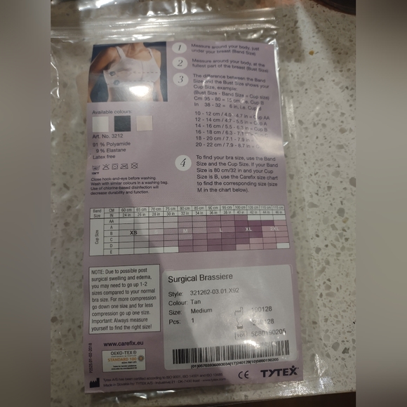 NWT Carefix Seamless Post Op Front Close Tan Bella Bra - Medium - Picture 6 of 6